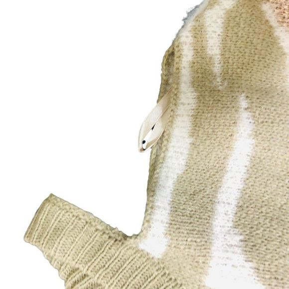 8746 NWT cream metallic animal print Knit sweater sz 18 20 - Picture 3 of 6